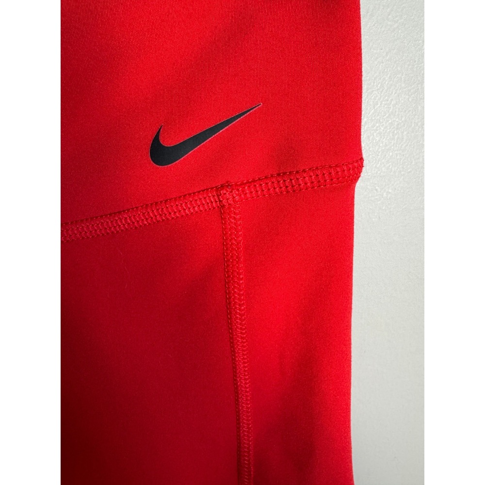 Nike Dri-FIT Strappy Lattice Leggings S Red Gym Yoga Athletic Workout Balletcore - Picture 4 of 15